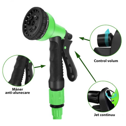 Furtun de Grădină Extensibil cu Pistol 7 Funcții, 1+1 Ofertă!