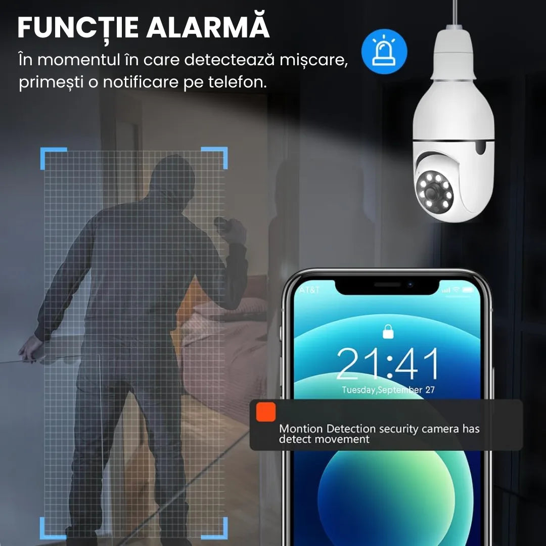 Camere Full HD Tip Bec, Cu Wi-Fi, Senzor De Mișcare Și Aplicație Pentru Telefon