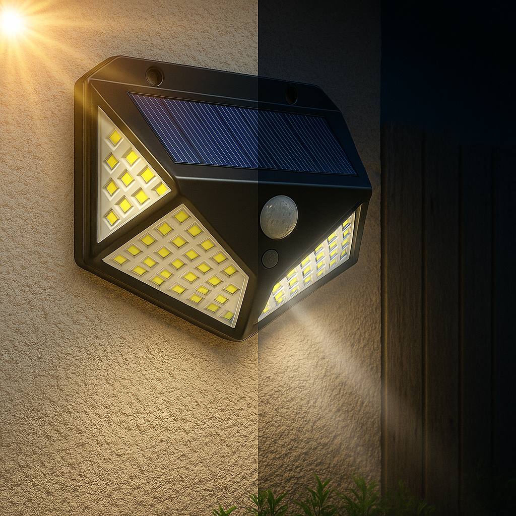 SET 4 LAMPI CU ÎNCĂRCARE SOLARĂ ȘI SENZOR DE MIȘCARE