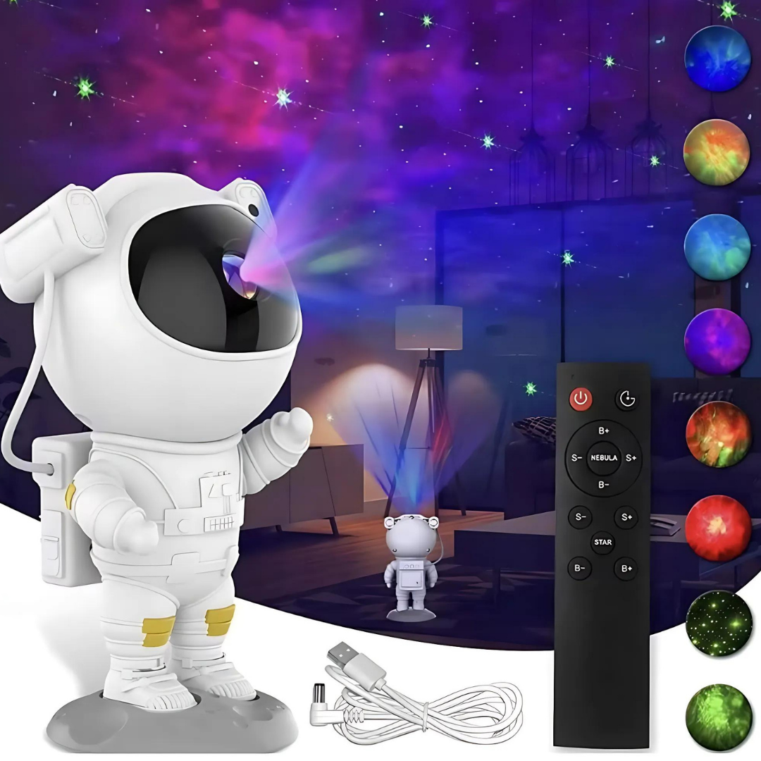 Proiector LED Astronaut – Spectacol de Stele și Galaxii în Propria Ta Cameră