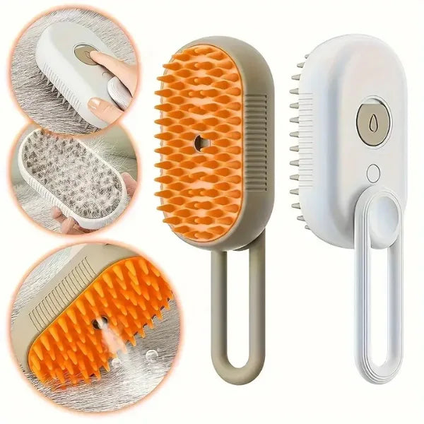 OFERTĂ 1+1 GRATIS: Perie Cu Abur Pentru Animale - Masaj și Curățare, Peri din Silicon, USB