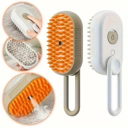 OFERTĂ 1+1 GRATIS: Perie Cu Abur Pentru Animale - Masaj și Curățare, Peri din Silicon, USB